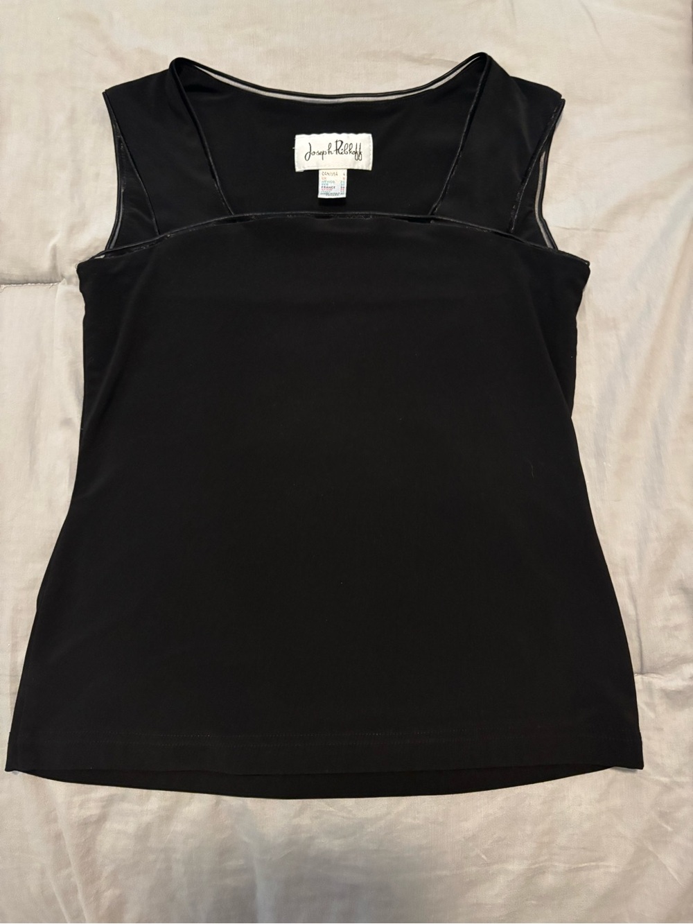 Joseph Ribkoff Black Sleeveless Square-Neck Tank